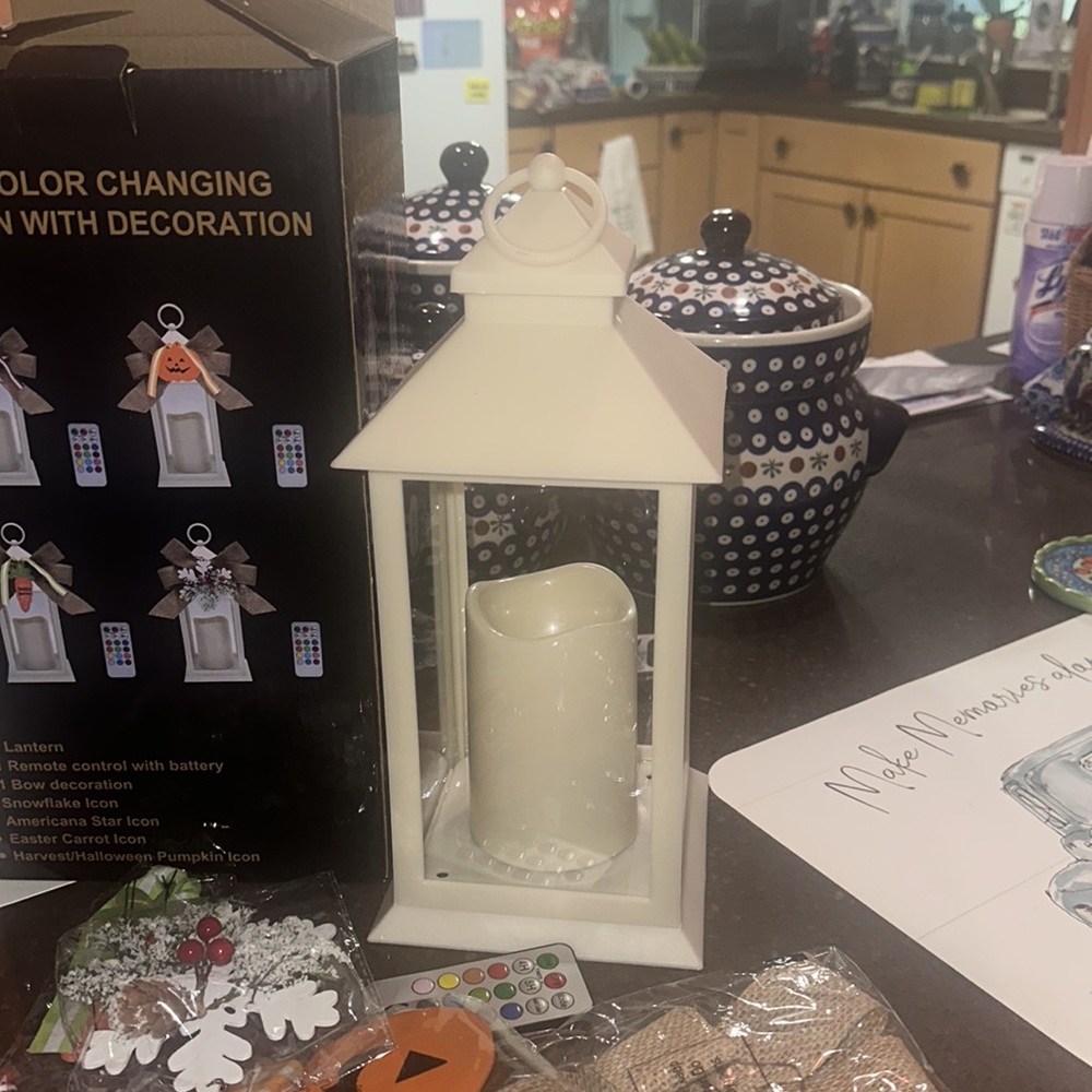 LEDLantern with remote and ornaments for seasons